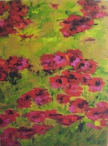 Painting-Landscape-Poppy Field of Reds