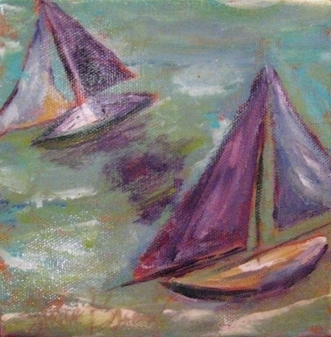 Painting-Seascape-Purple Sails