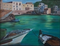 Painting--Oil-SeascapeMediterranean Seaport