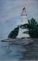Painting-Solitary Lighthouse