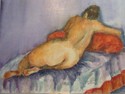 Nude on Red Pillow
