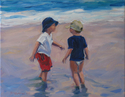 Painting--Oil-FigurativeTwo Boys at the Shore