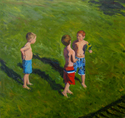 Painting--Oil-FigurativeBoys In the Yard