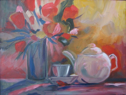Painting-Oil-Patriotic Tea Party