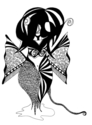 karen pauly - Abstract Drawing black and white, abstract, woman, wings, mysterious - Abstract Drawing