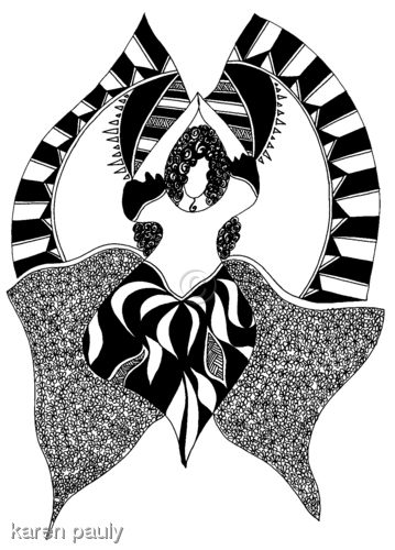 Drawing-Ink-Butterfly Goddess