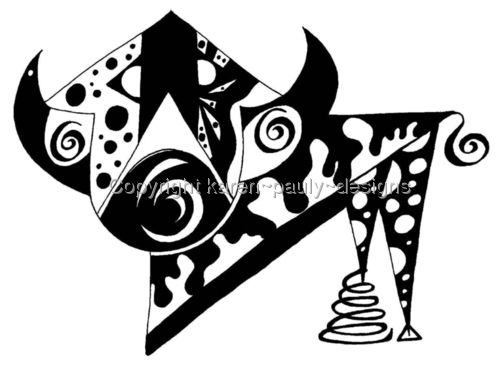 Drawing-Ink-Spring Cow