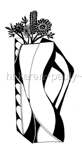 Drawing-Ink-Woman Vase