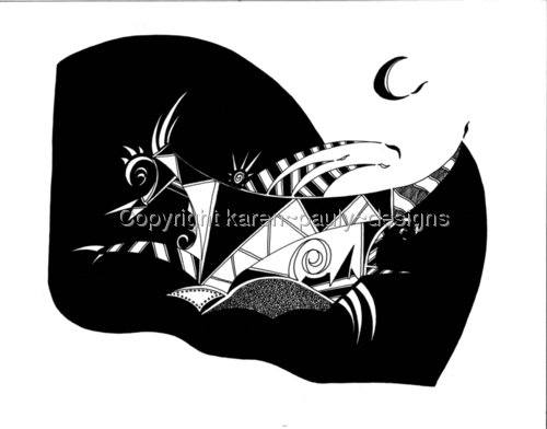 Drawing-Ink-Night Creature