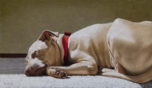 Painting-Pastels-Dog Tired
