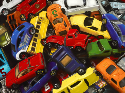 Painting-Pastels-Traffic Jam