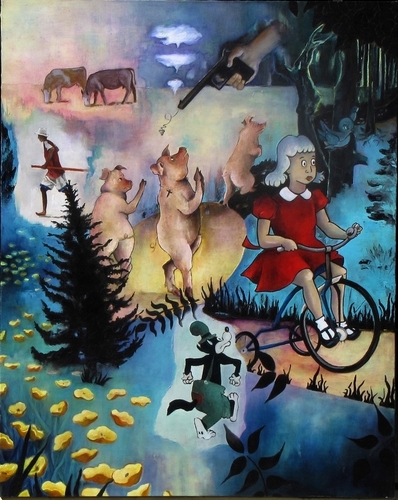 Painting-Run Piggy Run