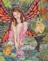 "Hidden Treasures" Magic fish converses with a wood fairy. (thumbnail)