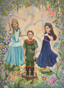 "The Spellcasters" Two lovely spell casters cast their spell on a woodland elf. (thumbnail)