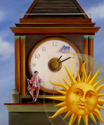 Sun, minstrel, Kathy Kimball, Wonderful Counting Clock, time, Clock tower, children's books, telling time, Seattle, Washington - Conceptual Painting