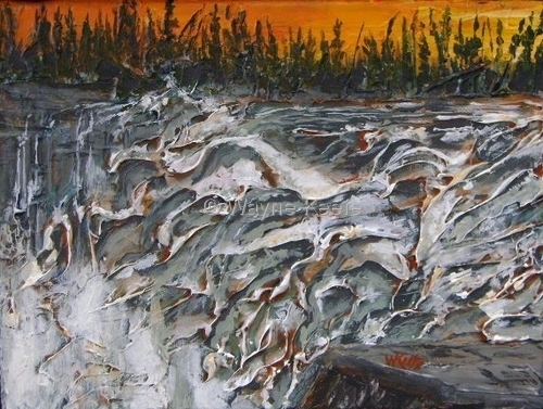 Painting-Impressionism-Alexandra Falls - NWT, Canada