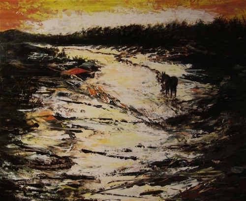 Painting-Impressionism-Lonely Horse