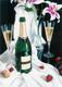 Painting--Acrylic-Still LifeWine and Flowers
