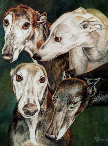 Four Greyhounds