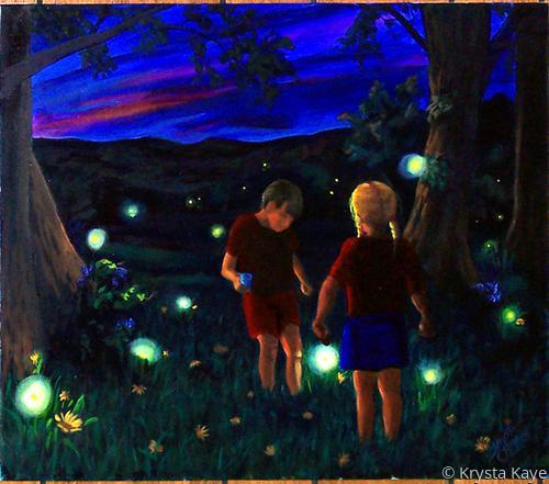 Painting-Figurative-Enchanting Adventures at Dusk