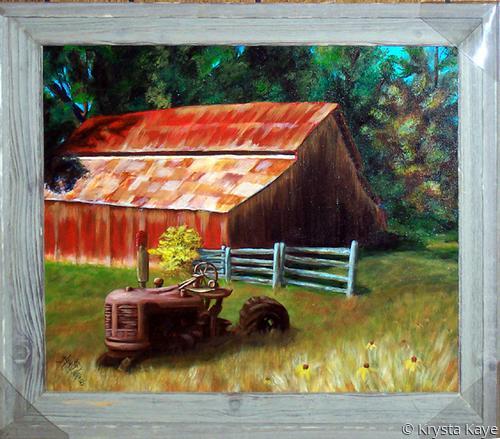 Painting-Landscape-Barn and Tractor