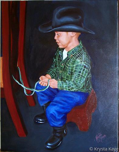 Painting-Figurative-Cowboy In Training