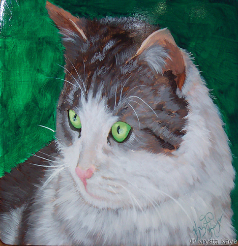 Painting-cat cigar box purse