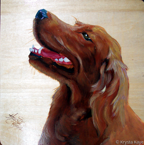 Painting-Irish Setter cigar box purse