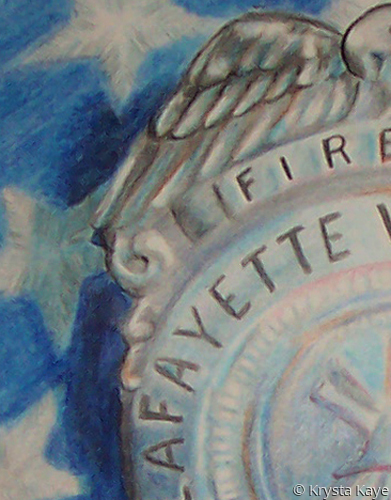 Drawing-Volunteer Fire Fighter close up