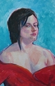 Painting--Acrylic-PortraitWoman in Red