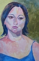 Painting--Acrylic-PortraitWoman in Blue