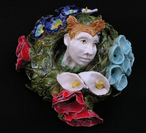 Sculpture-Expressionist-Owl Girl Looks out at Spring