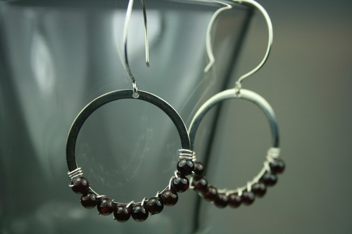 Garnet%20wrapped%20hoops (large view)