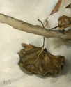 White Sands Haiku: Cottonwood Leaf