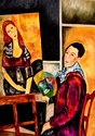 Modi and Jeanne in The Studio