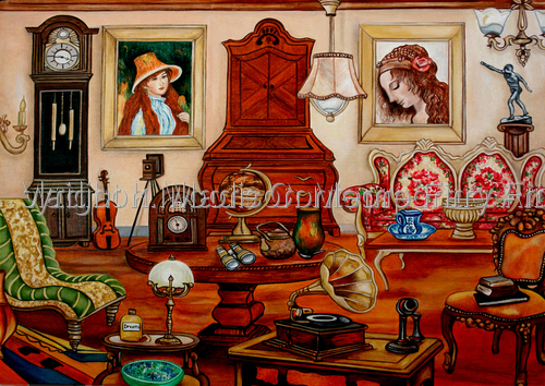 Painting-Oil-The Antique Shop - Memories