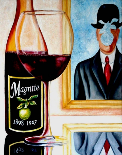 Painting-Oil-Magritte Wine Label