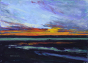 Painting--Pastels-SeascapeWinter Sakonnet Sunset