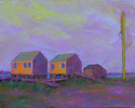 Painting--Pastels-SeascapeBoat House Row Glow