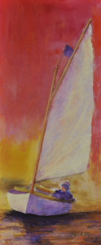Painting-Red Hot Harbor Sail