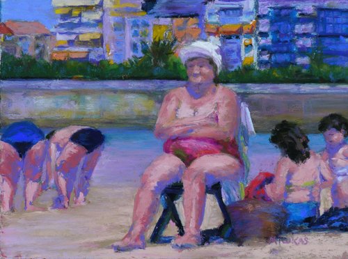 Painting-Seascape-Basque Beach Babes