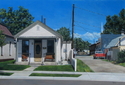 Painting--Acrylic-CityscapeThe White Cottage