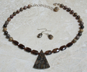 Fossil%20Coral%20Pendant%2C%20Smoky%20Quartz%20and%20Leopardskin%20Jasper%20%28Set%29 (thumbnail)