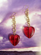 Jewelry--Beads-EarringsTransparent Heart on a Chain Earrings
