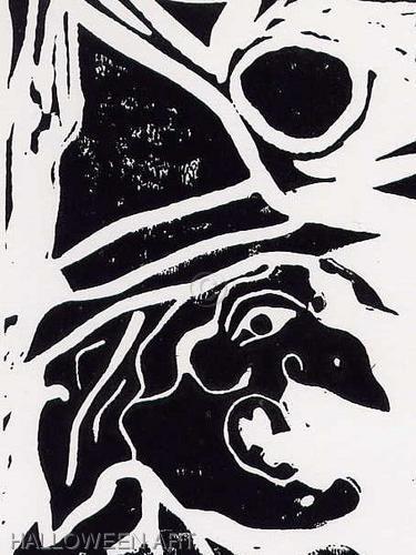 Print Making-Figurative-Cackling Witch