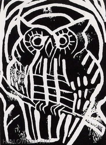 Print Making-Halloween Owl