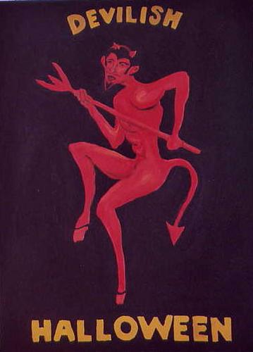Painting-Figurative-Devilish Halloween