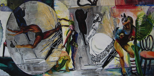 Painting-Figurative-Stilts, Shapes and Stunts
