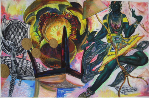 Drawing-Fantasy-Blue God/Oval Back