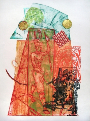 Print Making-Abstract-Isis, the Boatman and the Mason